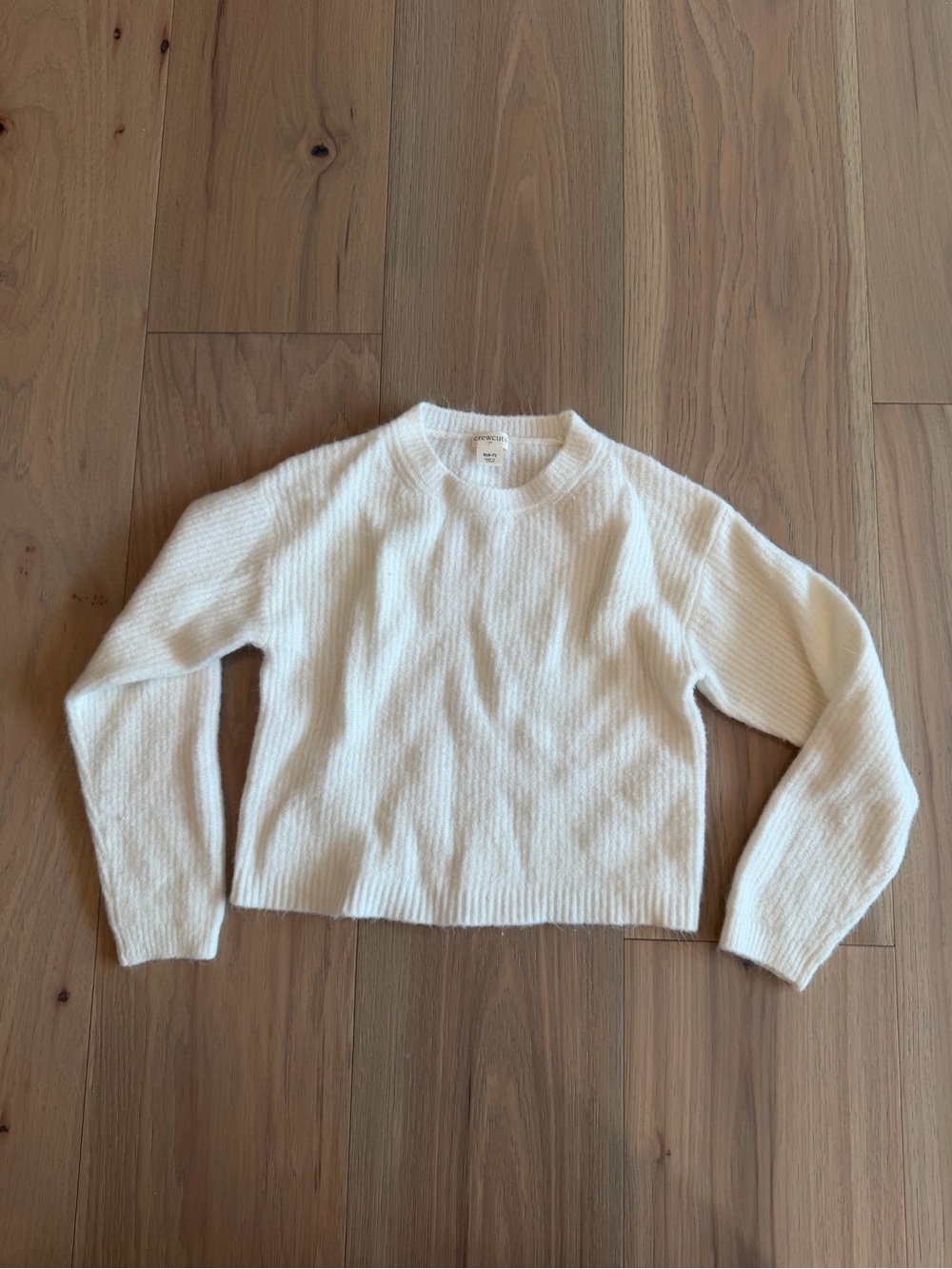 Crewcuts Ivory Ribbed Crewneck Sweater